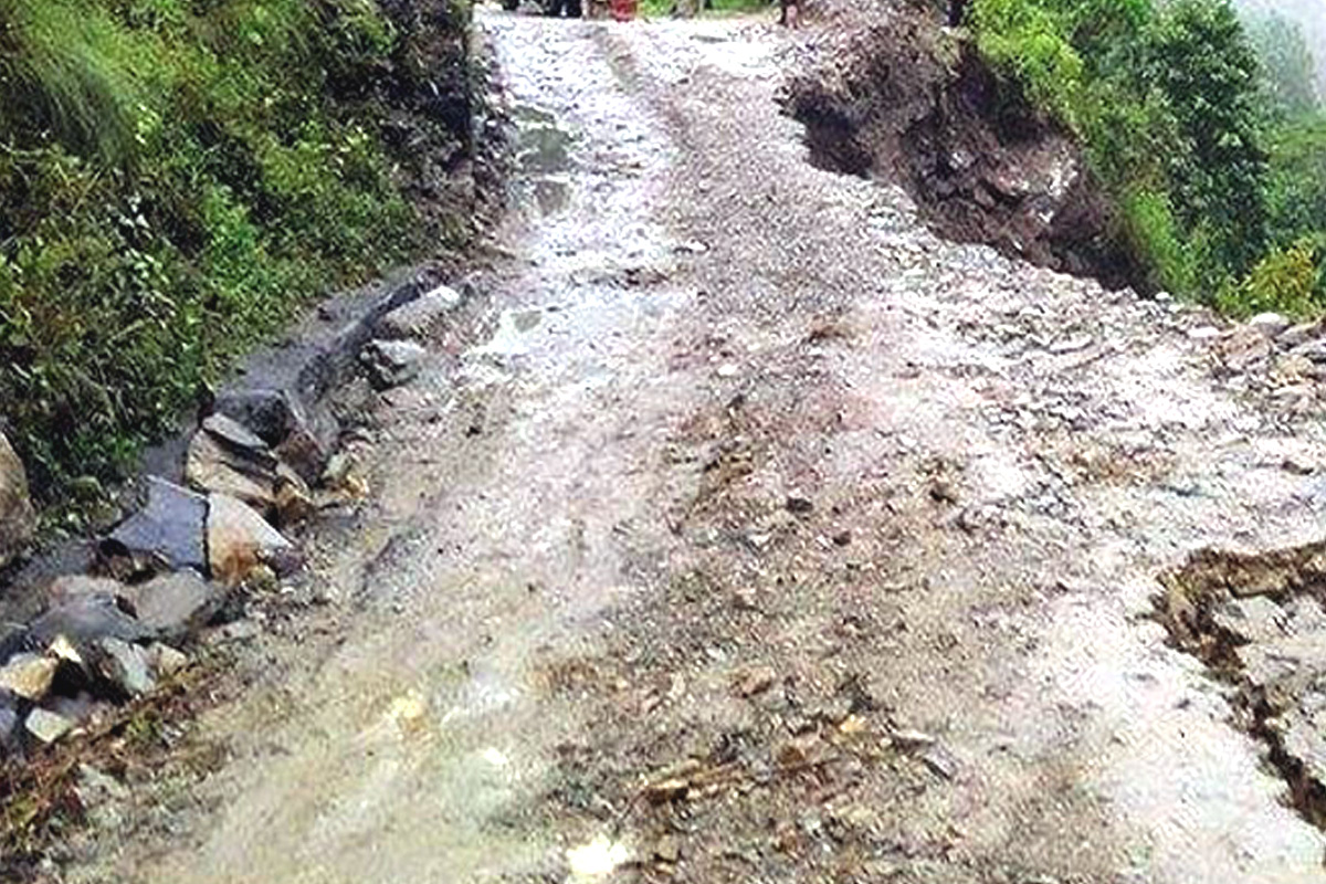 वर्षाले अवरुद्ध रहेको बैतडीका ग्रामीण सडक खुलेनन्, खच्चरमार्फत खाद्यान्न ढुवानी